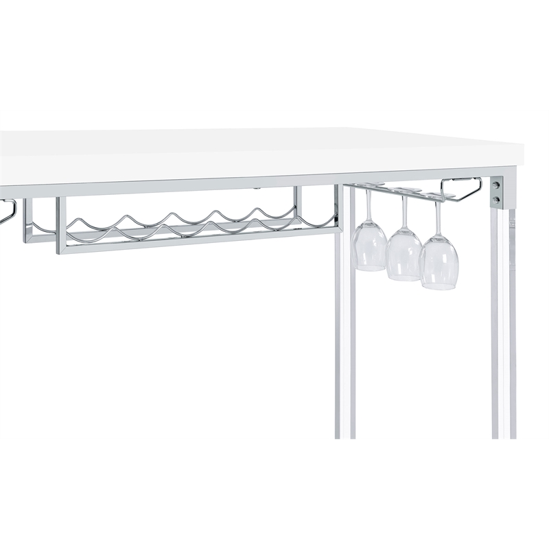 Norcrest 47-inch Acrylic Leg Bar Table White High Gloss
