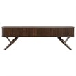 Valna Wood 71-inch TV Stand with Sliding Doors Walnut