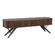 Valna Wood 71-inch TV Stand with Sliding Doors Walnut