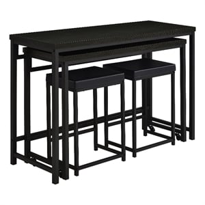 Hawes 4-piece Multipurpose Counter Height Table Set Black