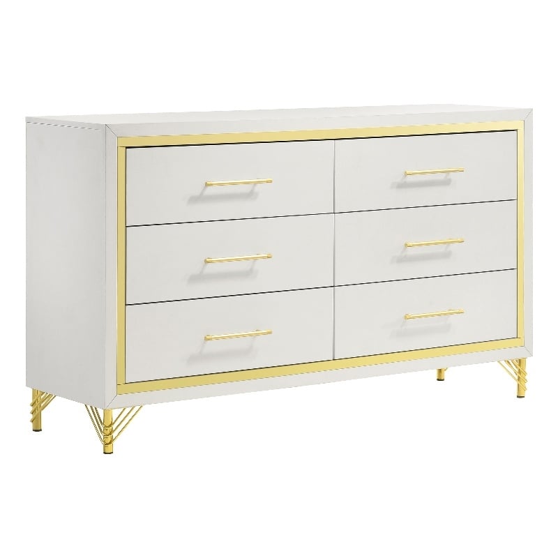 Lucia 6-drawer Dresser Cabinet White