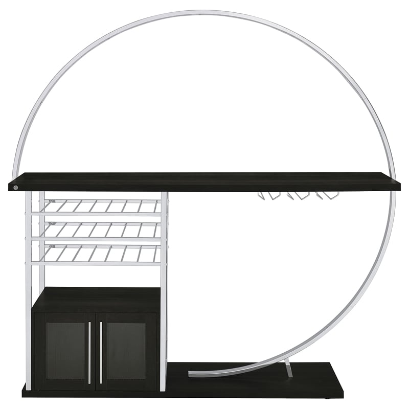 Risley 2-door Circular LED Wine Cabinet Dark Charcoal