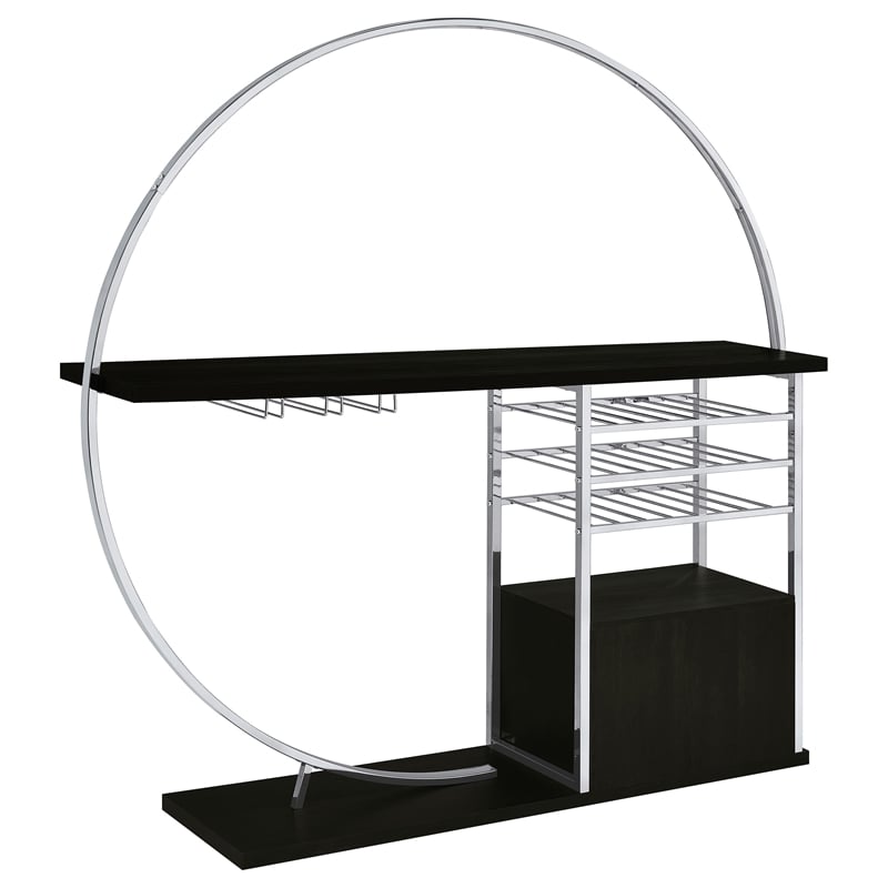 Risley 2-door Circular LED Wine Cabinet Dark Charcoal