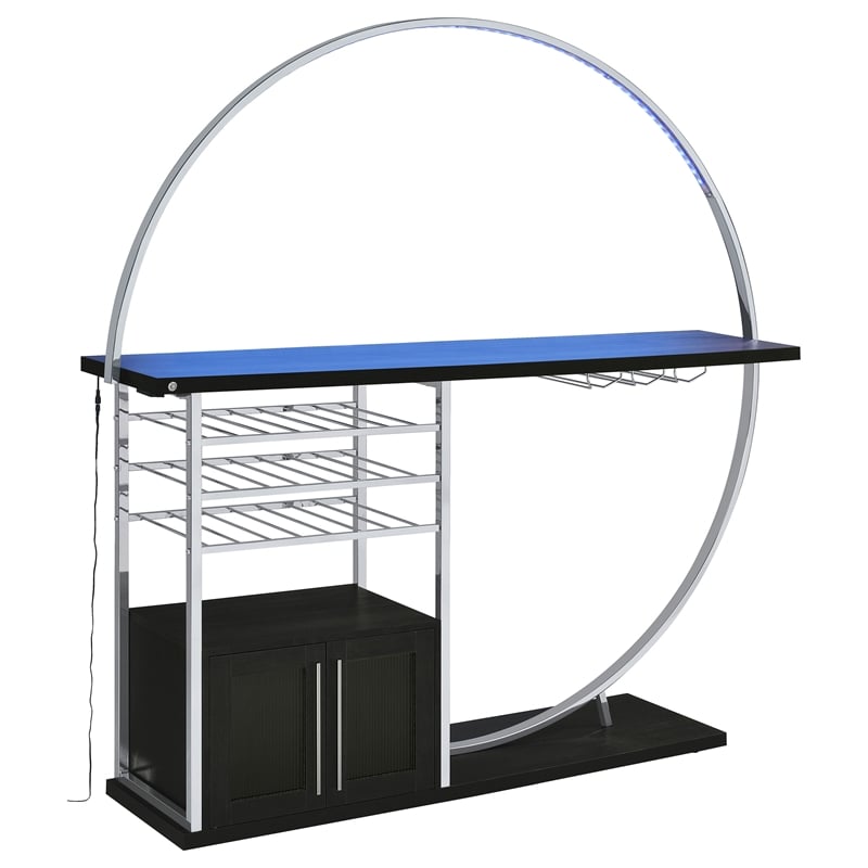 Risley 2-door Circular LED Wine Cabinet Dark Charcoal