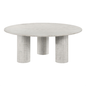 Astoria Round Genuine Marble Coffee Table White