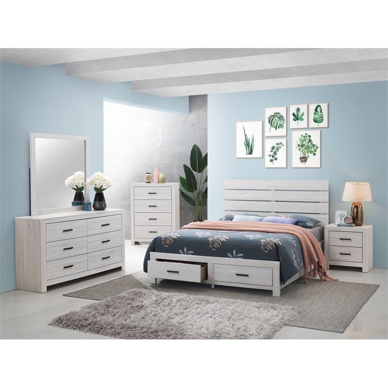 Brantford 6-drawer Dresser with Mirror Coastal White