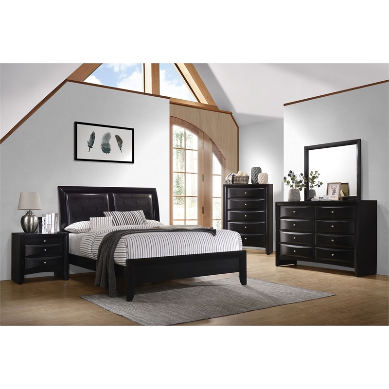 Briana 8-drawer Dresser with Mirror Black