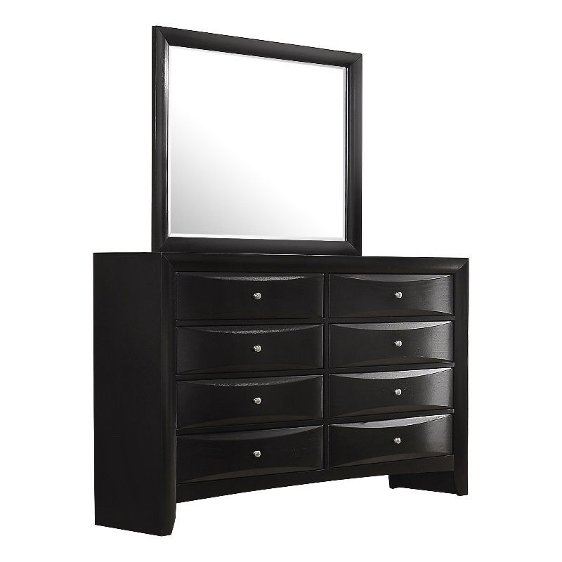 Briana 8-drawer Dresser with Mirror Black