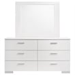 Felicity 6-drawer Wood Dresser with Mirror White High Gloss