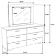 Felicity 6-drawer Wood Dresser with Mirror White High Gloss