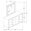 Melody 6-drawer Upholstered Dresser with Mirror Grey