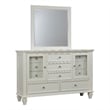 Sandy Beach 11-drawer Dresser with Mirror Cream White