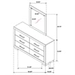 Jessica 6-drawer Dresser with Mirror Snow White