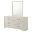 Jessica 6-drawer Dresser with Mirror Snow White