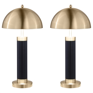 coaster conroe 28-inch dome shade pillar metal table lamp black