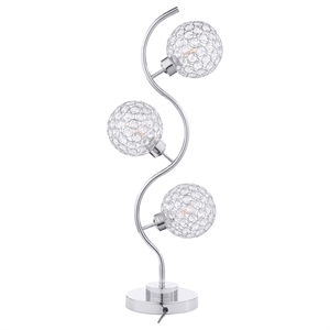 coaster amberley 33-inch 3-light curvy metal table lamp chrome