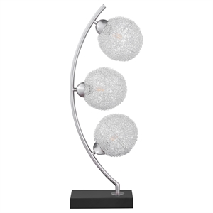 coaster claudia 30-inch woven spherical metal table lamp chrome