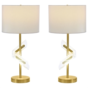 coaster kingsley 30-inch drum shade metal table lamp gold