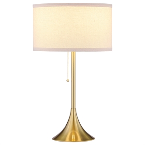 coaster elmira 24-inch contemporary drum shade metal table lamp beige
