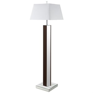 coaster elena 67-inch square tapered mirrored metal floor lamp brown
