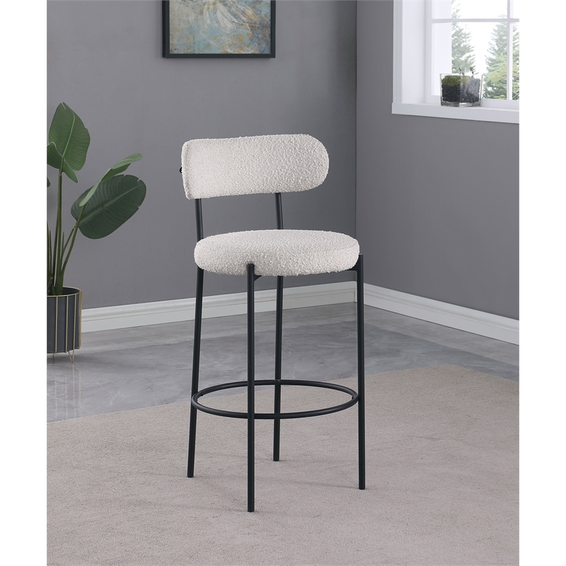 Viola Boucle Upholstered Bar Chair Cream