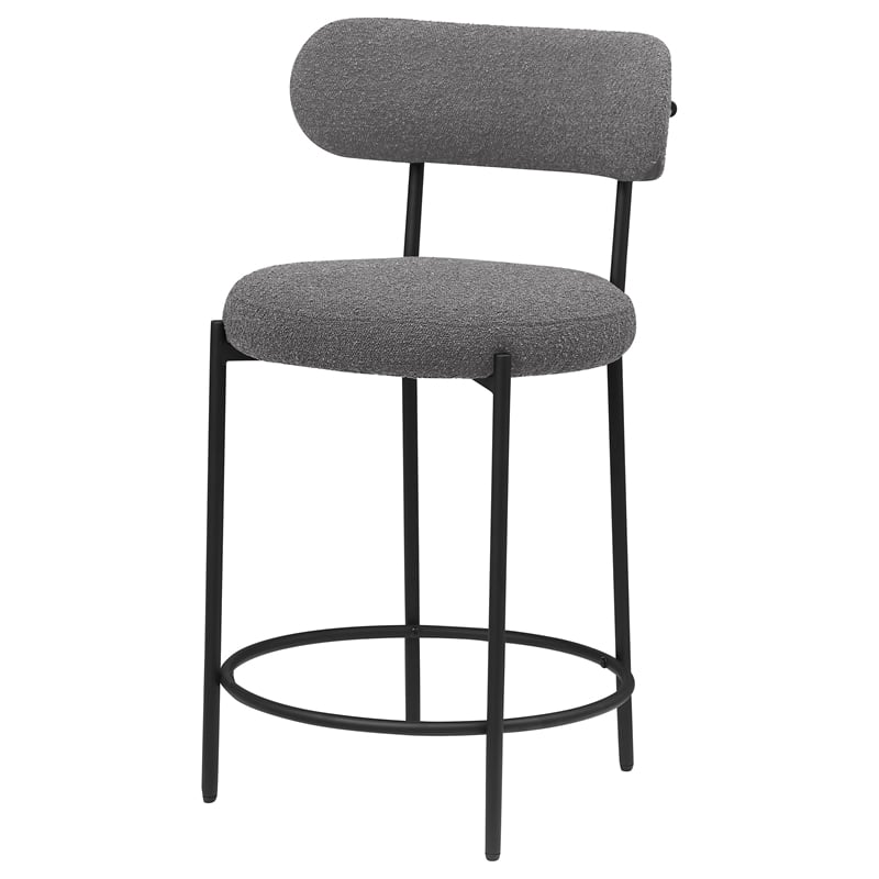 Viola Boucle Upholstered Counter Chair Grey