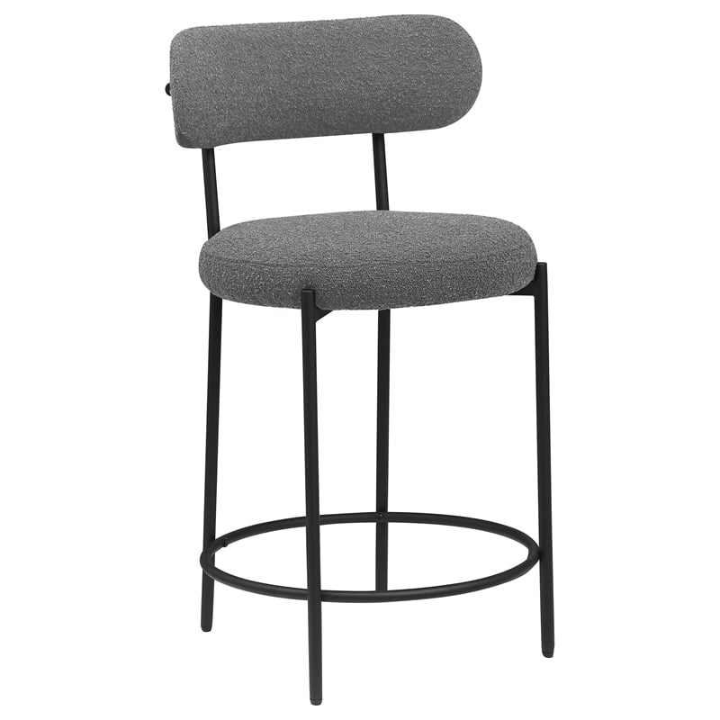 Viola Boucle Upholstered Counter Chair Grey