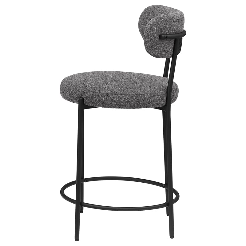 Viola Boucle Upholstered Counter Chair Grey