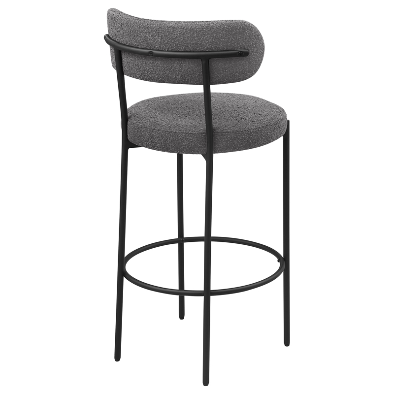 Viola Boucle Upholstered Bar Chair Grey