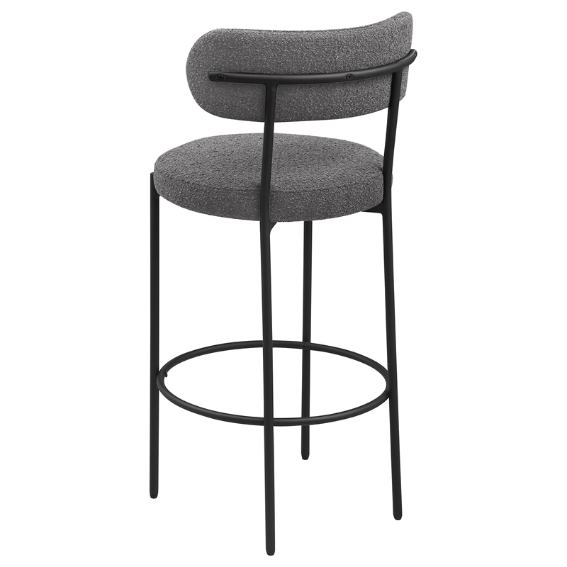 Viola Boucle Upholstered Bar Chair Grey