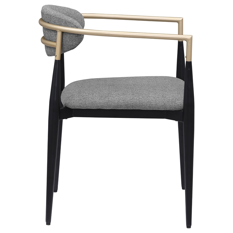 Alexis Fabric Upholstered Dining Arm Chair Grey