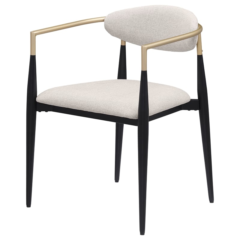 Alexis Fabric Upholstered Dining Arm Chair Beige
