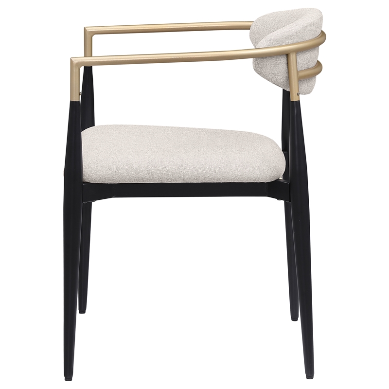 Alexis Fabric Upholstered Dining Arm Chair Beige