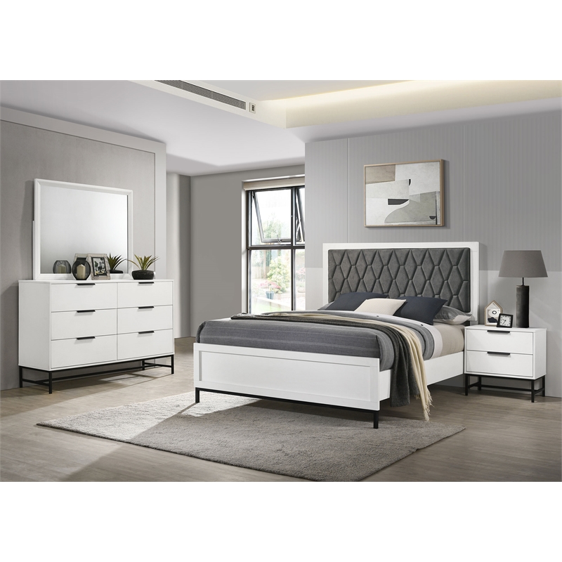 Sonora 4-piece Eastern King Bedroom Set White