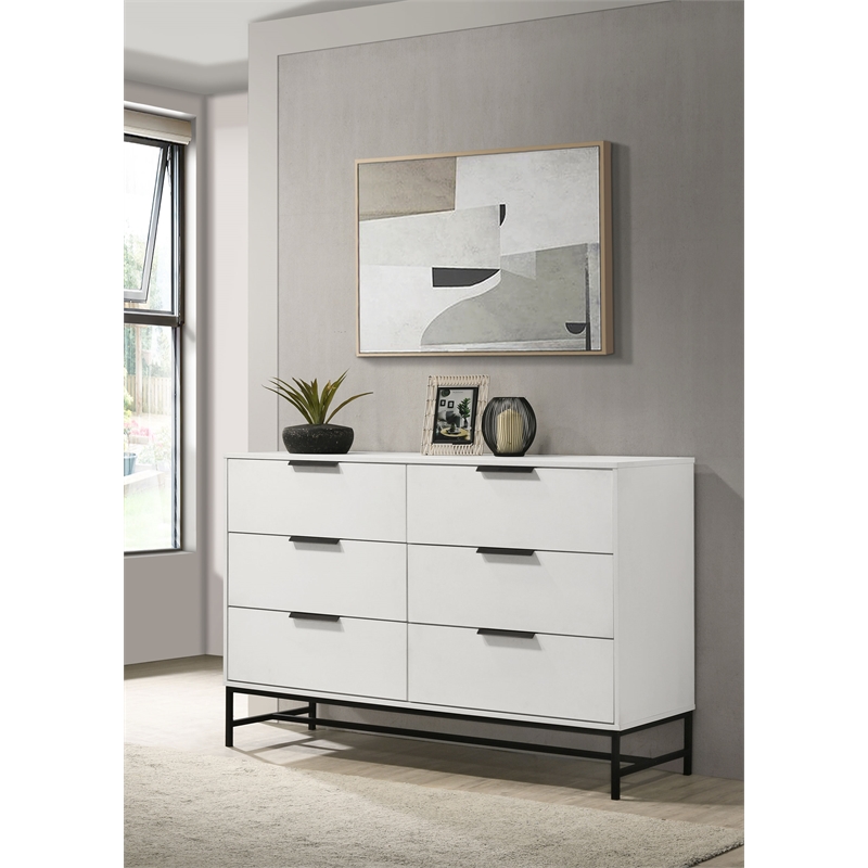 Sonora 6-drawer Bedroom Dresser White