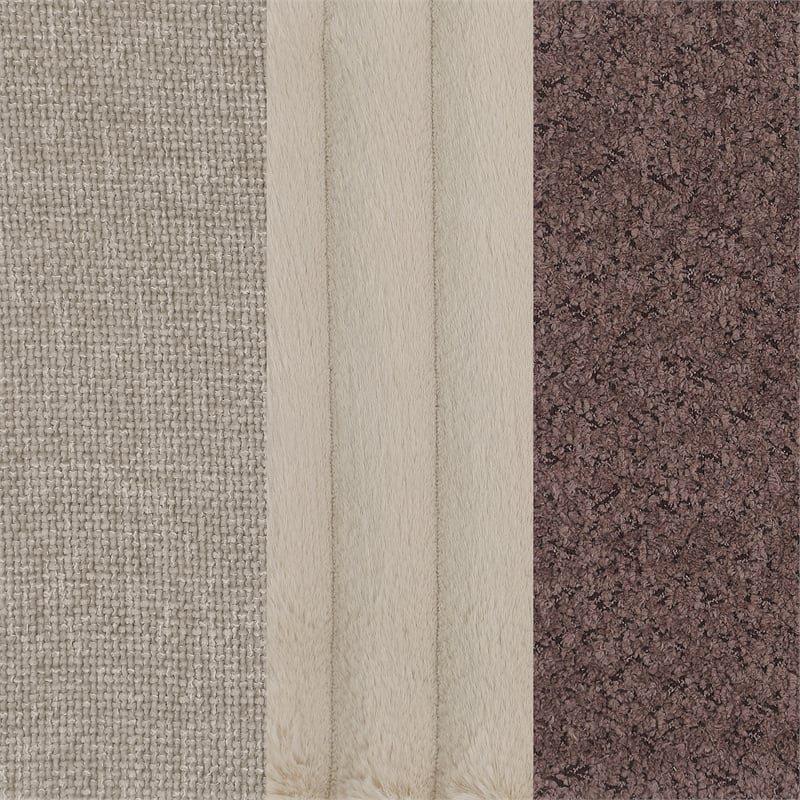 Ellorie Upholstered Channel Back Curved Sofa Beige