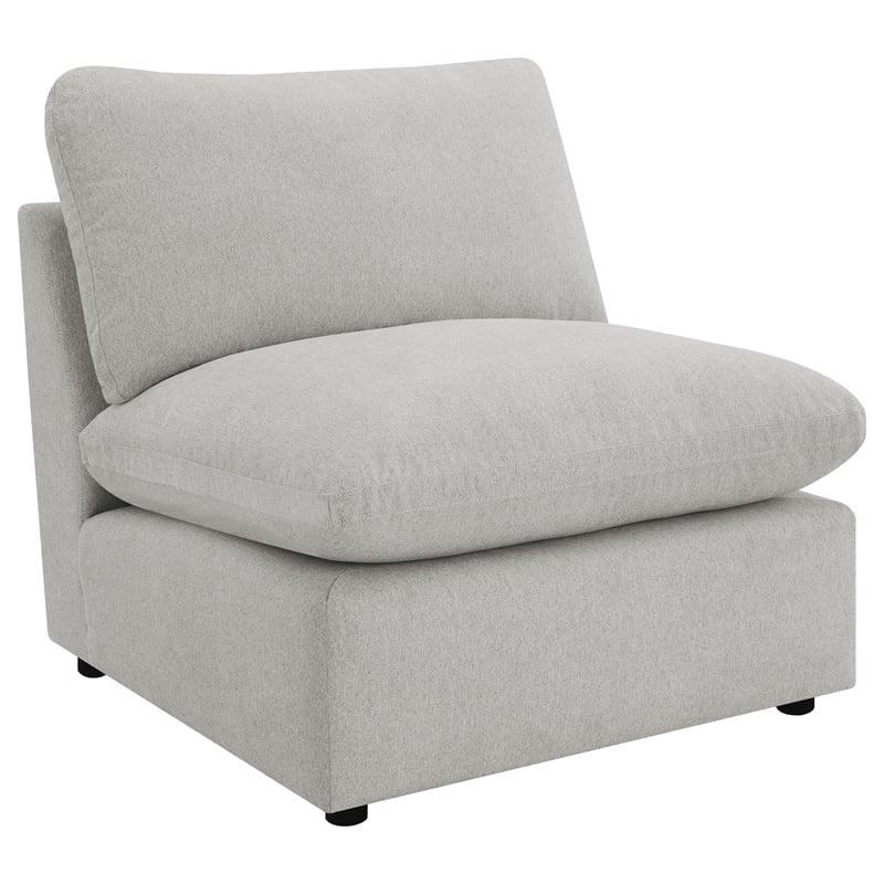 Coaster Collins Modular Upholstered Fabric Armless Chair Gray