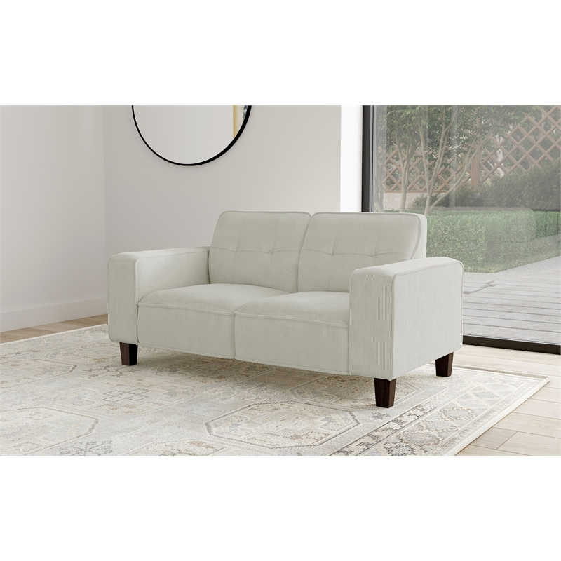 Deerhurst Upholstered Track Arm Tufted Loveseat Greige