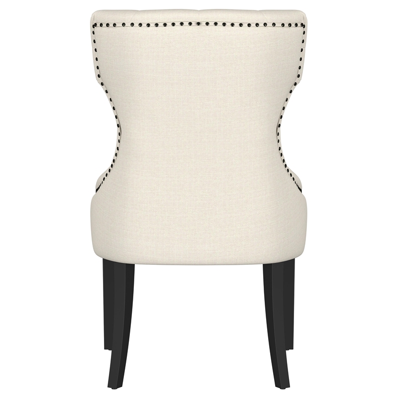 Baney Fabric Upholstered Dining Side Chair Beige and Black
