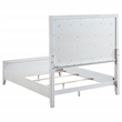Marielle Eastern King Upholstered Panel Bed Distressed White