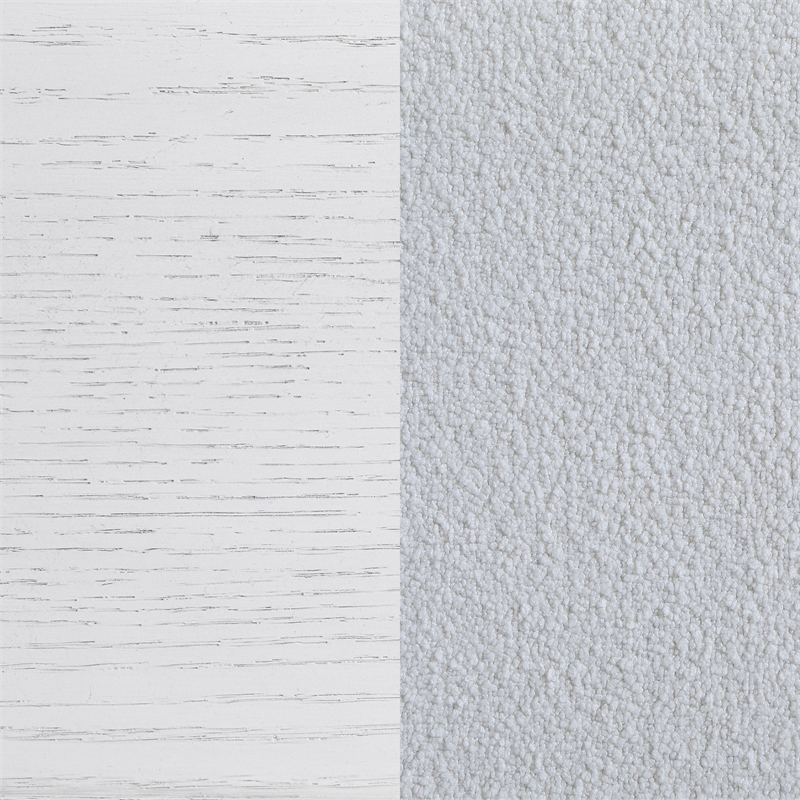 Marielle Eastern King Upholstered Panel Bed Distressed White