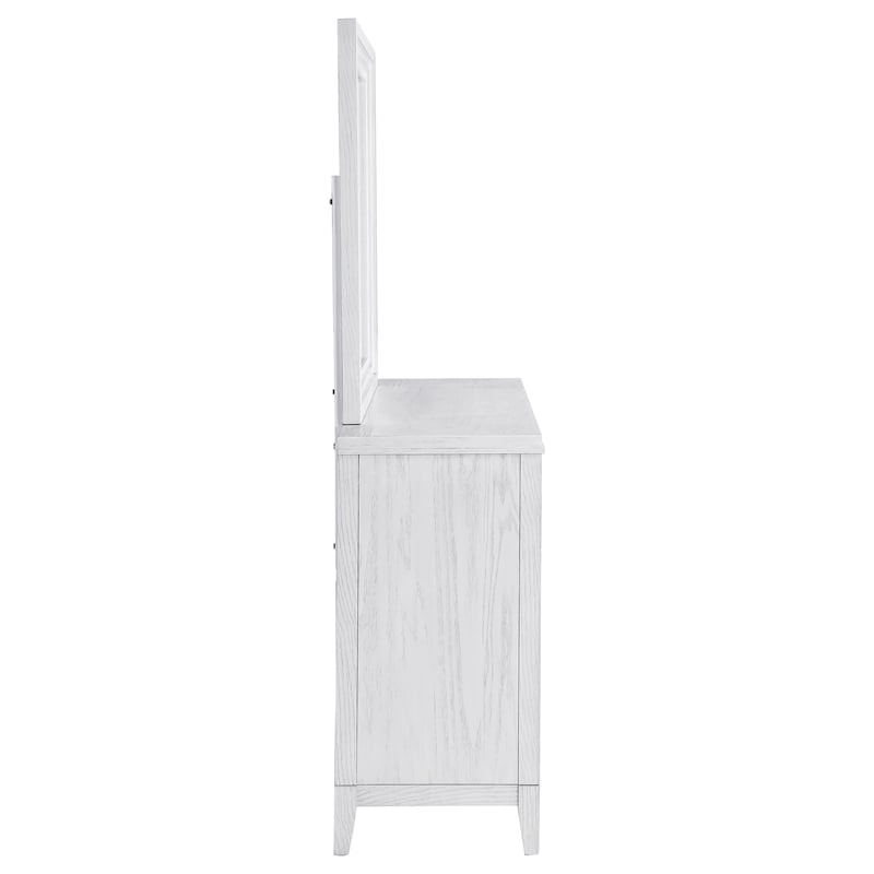 Marielle 6-drawer Dresser with Mirror Distressed White