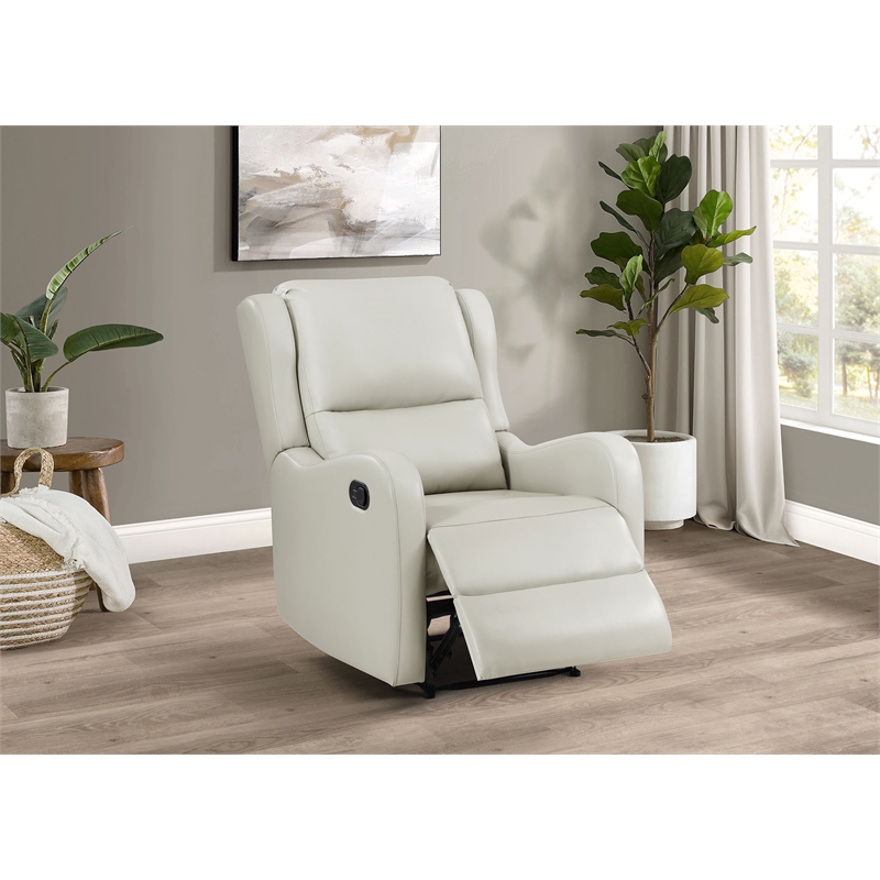 Kelsey Upholstered English Arm Recliner Chair Ivory