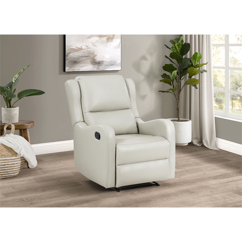 Kelsey Upholstered English Arm Recliner Chair Ivory