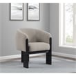 Valdez Boucle Upholstered Barrel Back Accent Chair Beige
