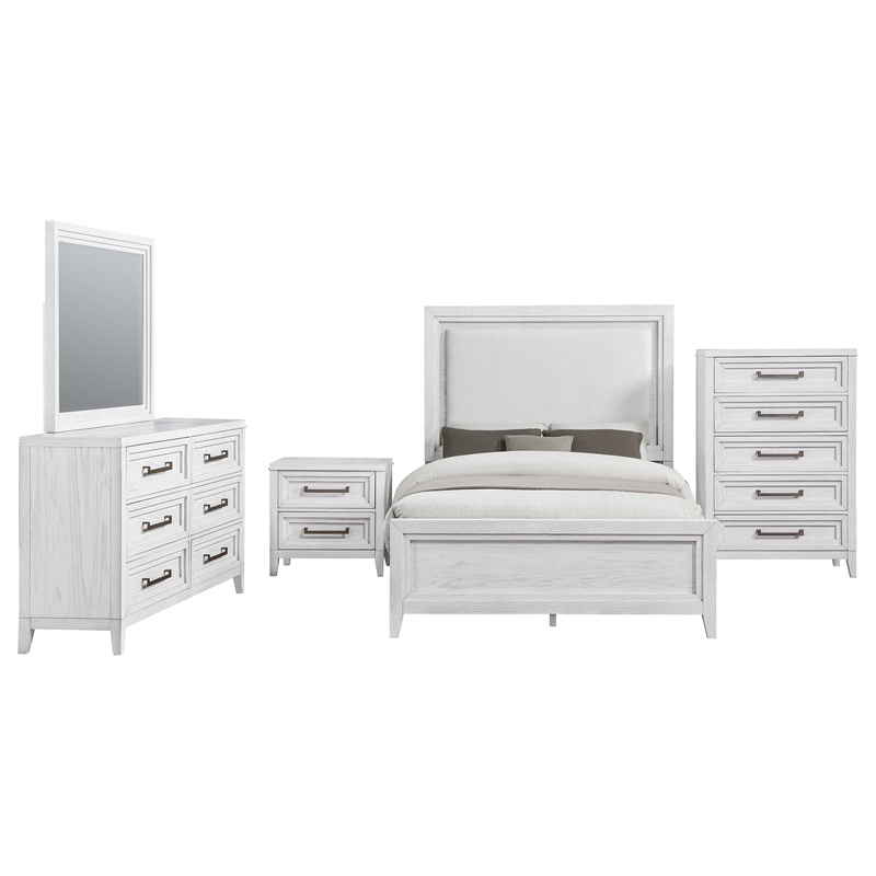 Marielle 5-piece Eastern King Bedroom Set Distressed White