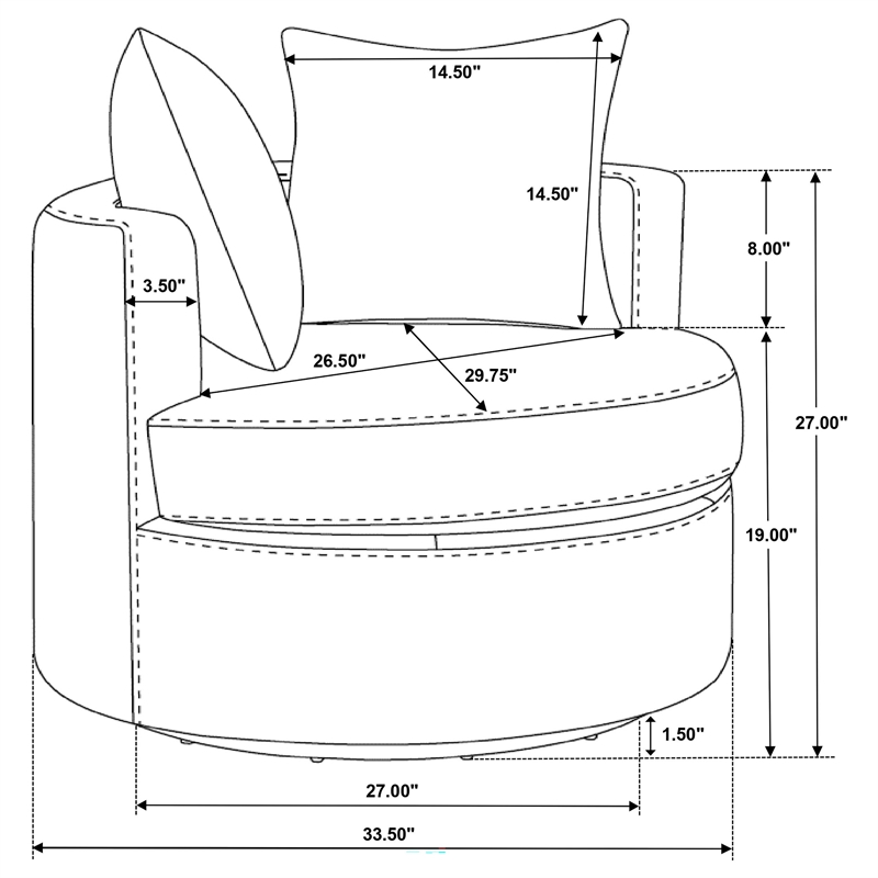 Debbie Upholstered Swivel Accent Chair Burnt Orange