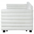 Patricia Boucle Upholstered Twin Day Bed with Trundle White
