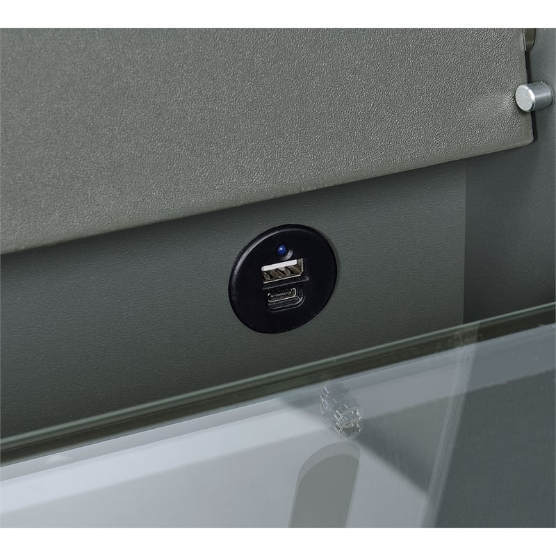 Danbury 3-drawer Makeup Vanity & Stool Set Grey High Gloss