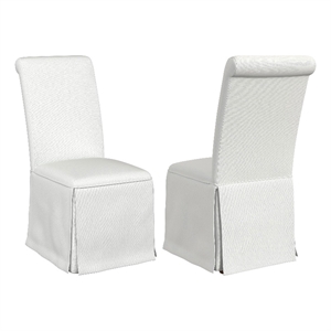 coaster shawna fabric upholstered skirted dining chair in white